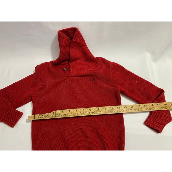 Polo Ralph Lauren Kids Red Scoop Neck Sweater Size 7 100% Cotton - Picture 4 of 9
